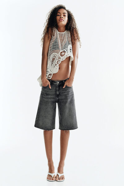 H&M Kot Bermuda Şort