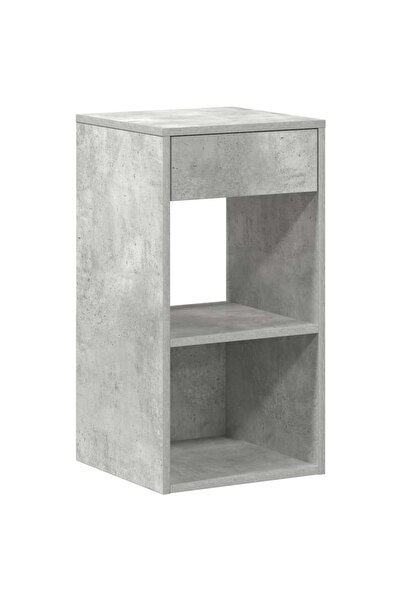 vidaxl Noptiera cu sertar gri beton 35x34x66,5 cm