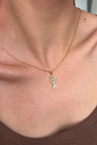 Lavian Accessories Zirkon Taşlı Kılçık Kolye