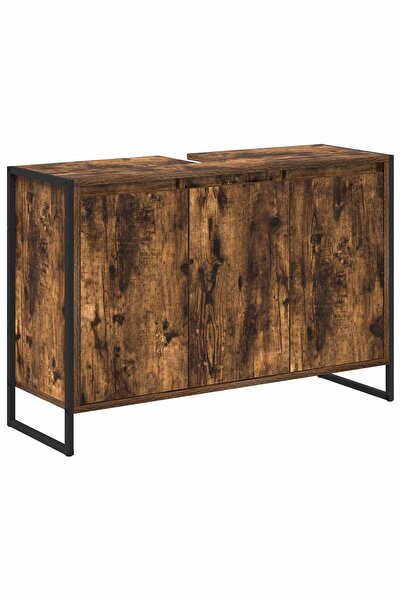 vidaxl Bathroom Cabinet Smoked Oak 90 x 30 x 60 cm Composite Wood