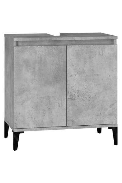 vidaxl Dulap de chiuvetă, gri beton, 58x33x60 cm, lemn prelucrat