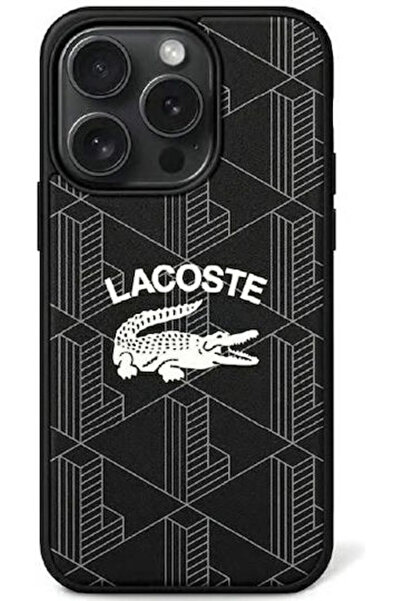Lacoste Μονόγραμμα Vintage Λογότυπο Πίσω Κάλυμμα Magsafe Πλαστικό Μαύρο (iPho...