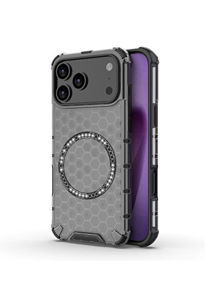 Techsuit Μαύρος Προφυλακτήρας Σιλικόνης Κυψελωτής Δομής (iPhone 17 Pro Max) Κ...