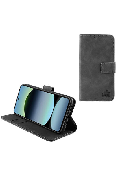 Lime&co Lime Essential Magnet Book Συνθετικό Δέρμα / Σιλικόνη Γκρι (Redmi Not...