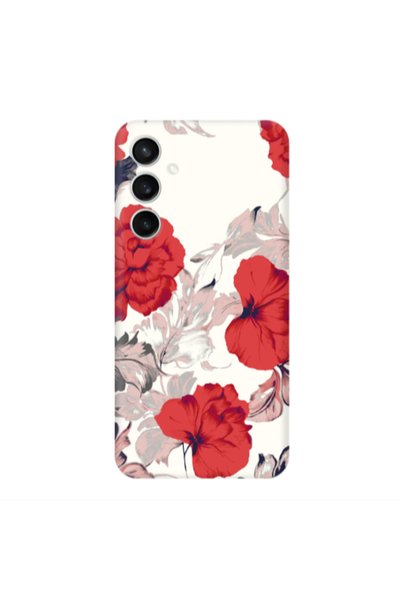 Other Samsung S24 Plus Red Flowers Transparent Silicone TPU Θήκη