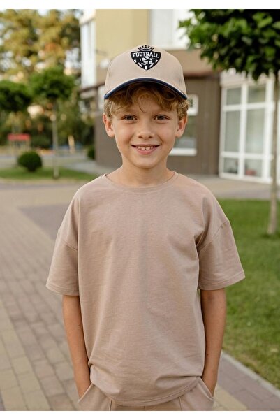 LAGRANZE 7-12 Years Old Boys' Football Themed Hat with Visor and Piping Detail