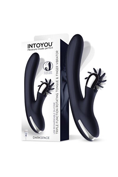 INTOYOU Δονητής Darkspace Vibe with Rotating Tongues and Finger Movement