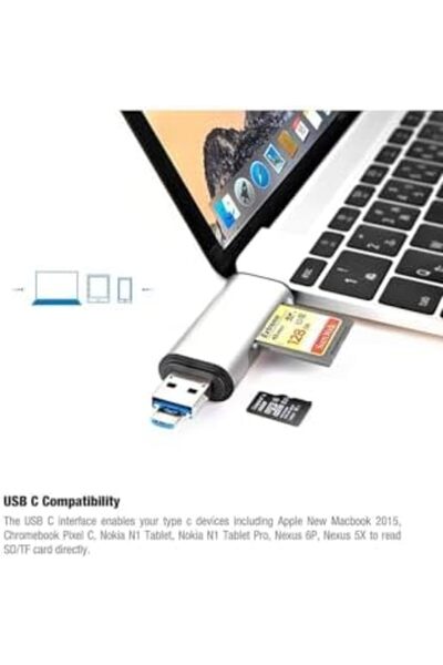 Yıldızan Tamgün Ads-103 Compatible Type-C to USB 3.0 Otg Data Transfer Sd Tf ...