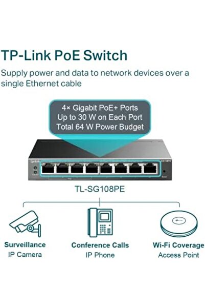 Yıldızan Tamgün Tl-Sg108Pe, 8 Port Gigabit / 4 Port Poe Smart Switch Tamgün 1...
