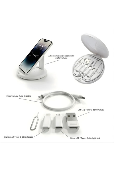 Steep Solid Taşınabilir Multi-Fonksiyonel Dönüştürücü Set, USB-C, Lightning, ...
