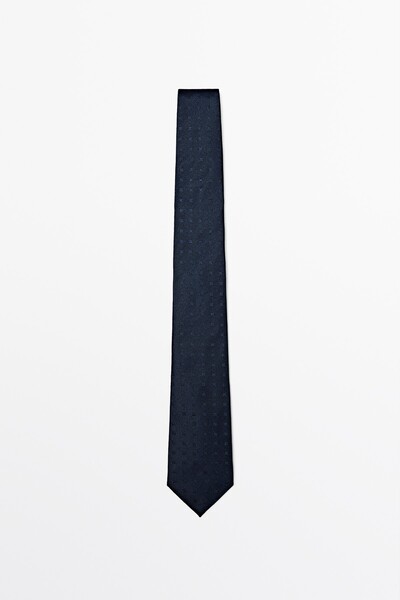 Massimo Dutti İşlemeli %100 ipek kravat