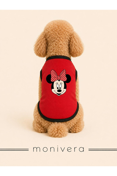 Modetra New Season Summer Mickey Mouse Printed Colorful Ribbed Dog Outfit - U...