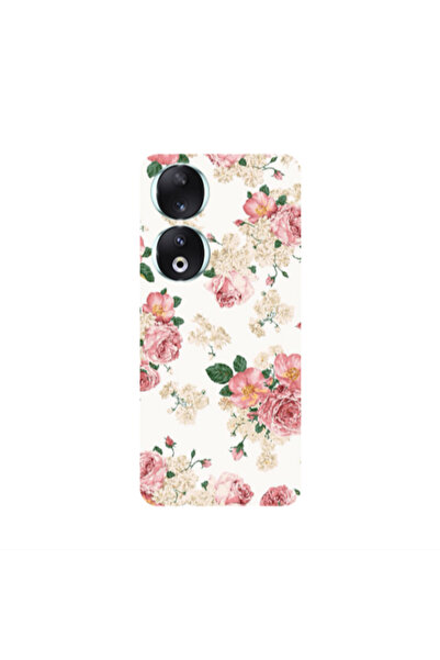 Other Honor 90 5G Pink Flowers 2 Transparent Silicone TPU Θήκη