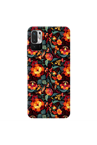 Other Xiaomi Redmi Note 10 Pro 5G Orange flowers Transparent Silicone TPU Θήκη