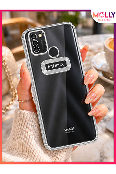 Molly İNFİNİX SMART 5 İçin Kenarları Metalik Gümüş Lens Koruyuculu Lou Lazer ...