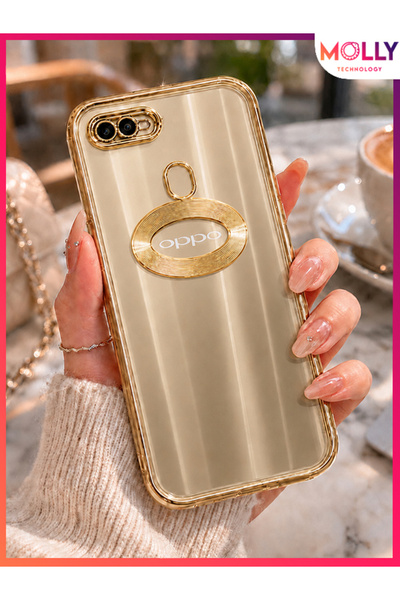 Molly Lou Laser Transparent Silicone Case with Metallic Gold Lens Protector f...