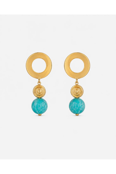 THE GEM STORIES JEWELRY Τυρκουάζ Σκουλαρίκια Έκλιψ