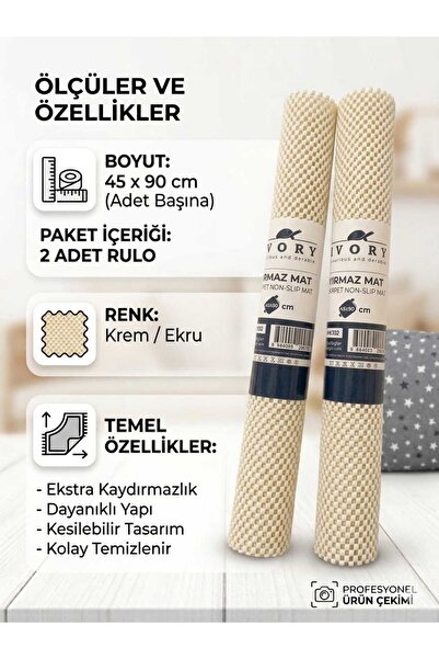 IVORY TEPIH PROTIV KLIZANJA 45 X 90 cm VAR PET PROTIVKLIZNI TEPIH 45X90 cm