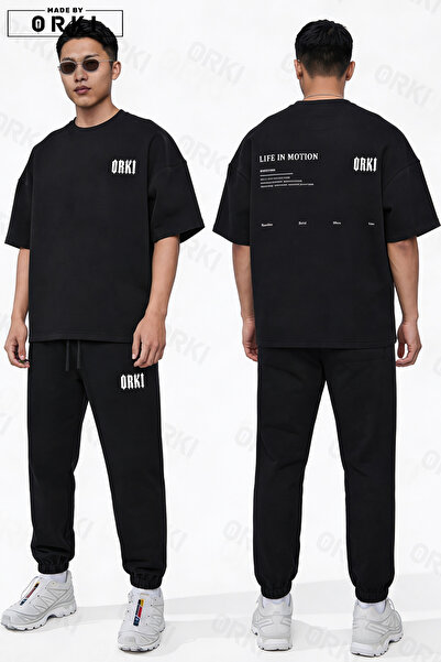 EFFRENATU Life in Motion Printed Unisex Oversize T-Shirt & Jogger Tracksuit Set