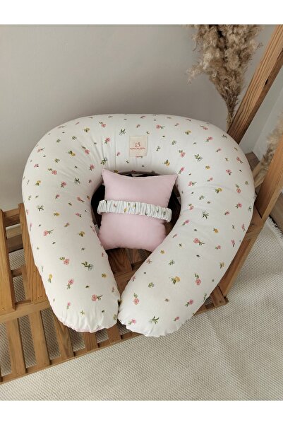 MAMARADUGA Breastfeeding Pillow and Support Cushion Pink Flower Garden
