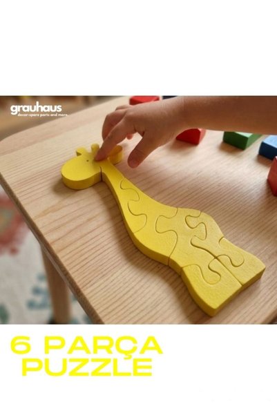 GRAUHAUS Educational Yellow Giraffe Puzzle Montessori Puzzle for Children and Babies