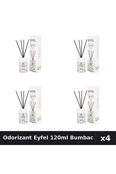 Eyfel Set 4 Odorizante Camera cu Betisoare Bumbac 120ml - Parfum Intens