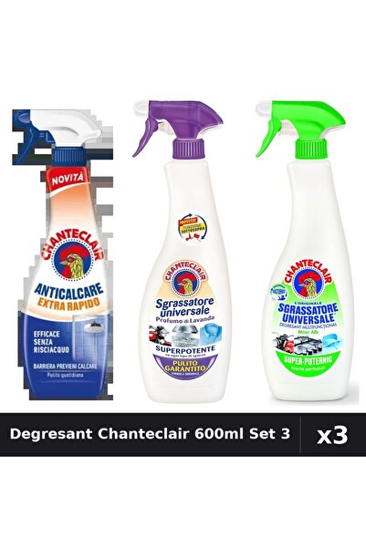 Chanteclair Set 3 Degresant Universal 600ml - Extra Rapid, Mosc Alb, Lămâie