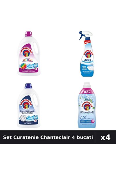 Chanteclair Set 4 Detergent și Balsam Rufe 1575ml, 1800ml - Color, Curatare P...