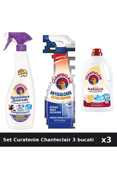 Chanteclair Set 3 Degresant și Detergent 600ml 625ml 1575ml - Mosc Alb, Extra...