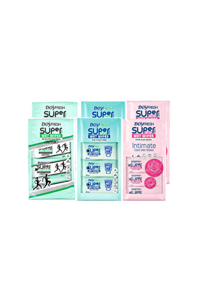 DOYFRESh 6x șervețele umede de buzunar MINI MIX 8x8 bucăți (2x Intimate + 2x ...
