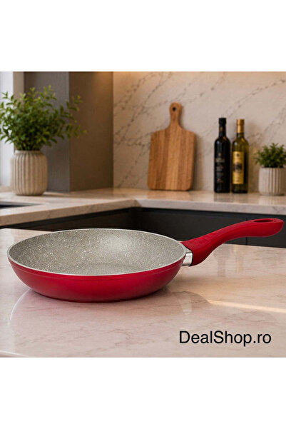dealshopromania Pan with granite coating 28 cm Red – non-stick, compatible wi...