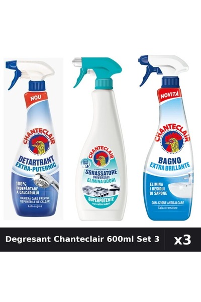 Chanteclair Set 3 Degresant Universal 600ml - Anti-Miros, Extra Puternic, Str...