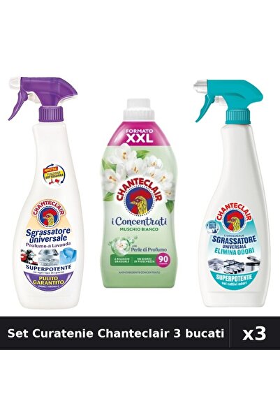 Chanteclair Set 3 Degresant și Balsam 600ml, 1800ml - Mosc Alb, Anti-Miros