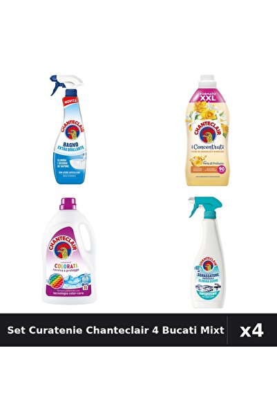 Chanteclair Set 4 Curatenie - Degresant, Detergent, Balsam Rufe 625ml-1575ml-...