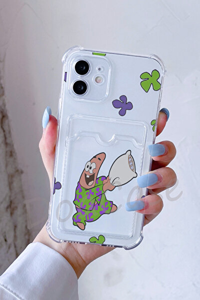 DoaCase iPhone 12 Uyumlu Kartlıklı Şeffaf Kılıf Köşe ve Kamera Korumalı Darbe...