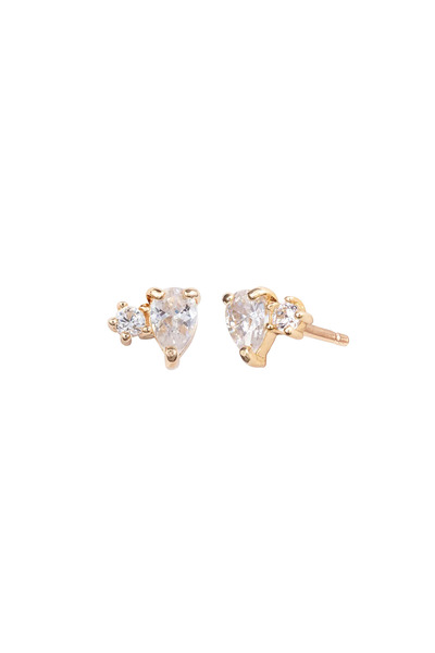 Lisa&Co. Leda Gold Earrings Yellow Gold / Zircon / White
