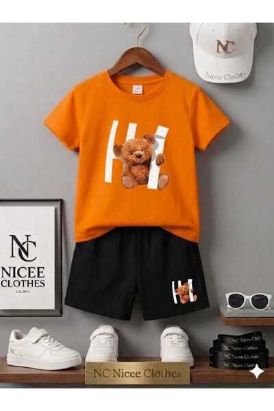 NC Nicee Clothes Summer Children's T-Shirt Shorts Unisex (Hi̇ Ayicikk Print)