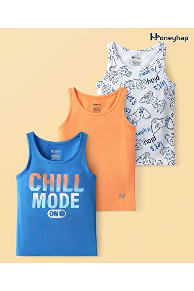 Honeyhap Premium 100% Cotton Spandex Knit Sleeveless Vests & Gaming Theme Pri...