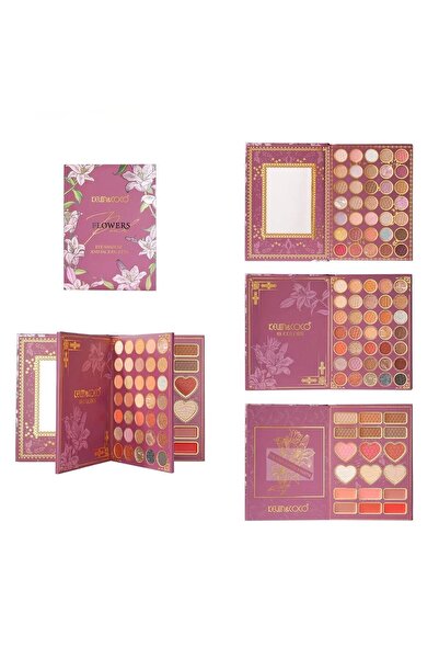 The Hub Paleta Machiaj Tip Carte Flowers, 82 Nuante, Farduri, Blush si Ilumin...
