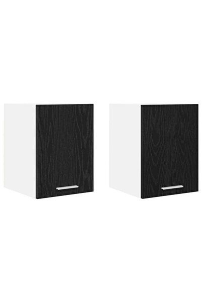 vidaxl Wall cabinet 2 pcs Black and White Oak 30 x 31 x 40 cm
