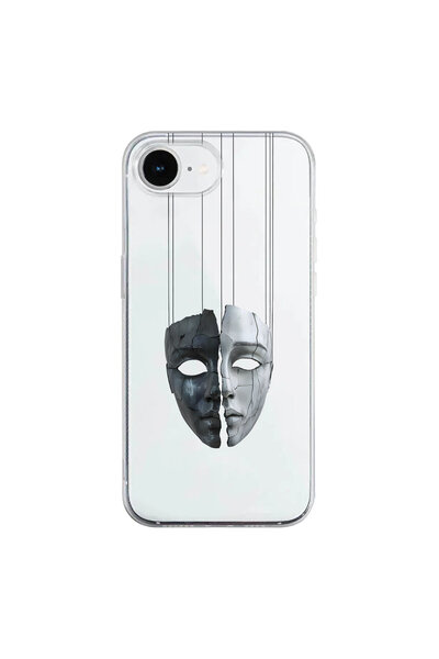 PPKin iPhone 17E Compatible Aesthetic Face 7 Design Transparent Case