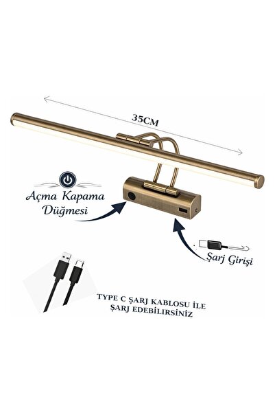 FK LİGHTİNG 35CM / USB Sarjlı Resim / Tablo / Ayna Üstü / Banyo / Ledli Aplik...
