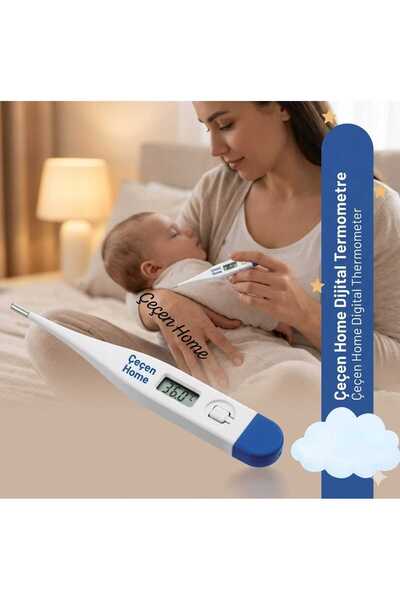 ÇEÇEN HOME (1 Adet) Dijital Ateş Ölçer ,Sesli Uyarı/Hızlı Ölçüm/ Otomatik Kap...