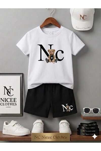 NC Nicee Clothes ΚΑΛΟΚΑΙΡΙΝΟ ΠΑΙΔΙΚΟ ΜΠΛΟΥΖΑΚΙ ΚΑΙ ΣΟΡΤΣ UNISEX (ΜΑΥΡΟ ΣΧΕΔΙΟ...