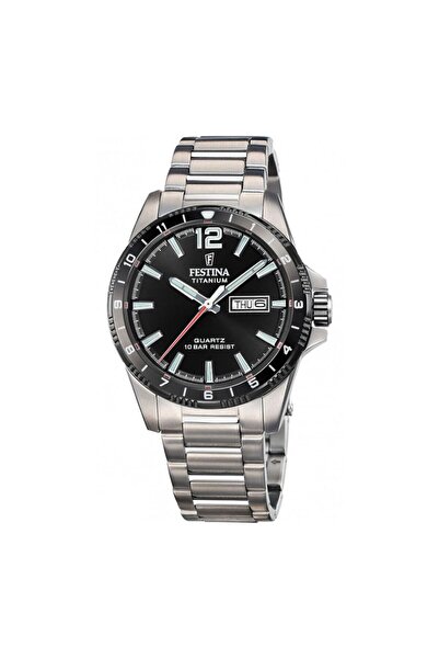 FESTİNA Ρολόι Ανδρικό Stainless Steel Titanium με μαύρο Καντράν F20698/4