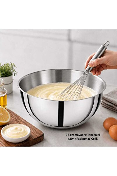 ÖZBİR Steel Mayonnaise Container; 36 Cm.