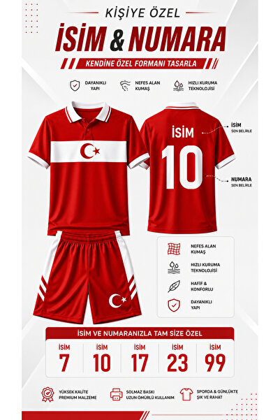 The RAVEN Kişiye Özel İsimli Premium Türkiye Milli Takım Serisi Kırmızı Çocuk...