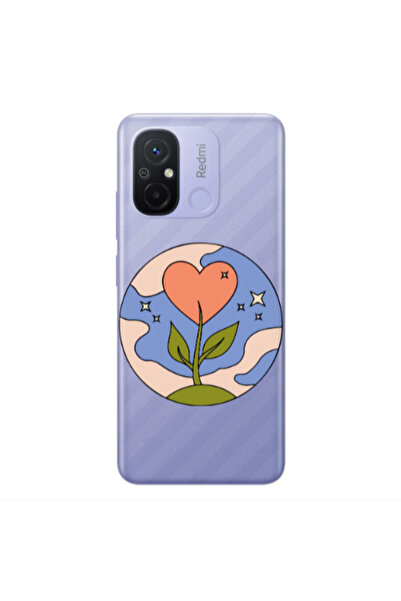 Other Xiaomi Redmi 12C Hearted Flower Transparent Silicone TPU Θήκη