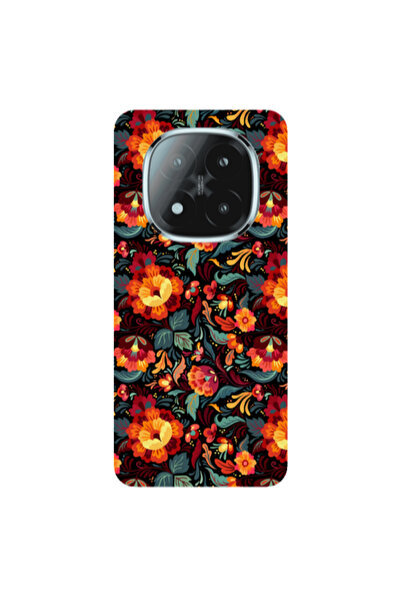 Other Xiaomi Redmi Note 14 Pro + 5g Orange flowers Transparent Silicone TPU Θήκη
