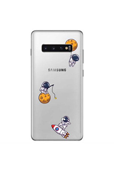 Other Samsung S10 Plus Cute astronauts Transparent Silicone TPU Θήκη
